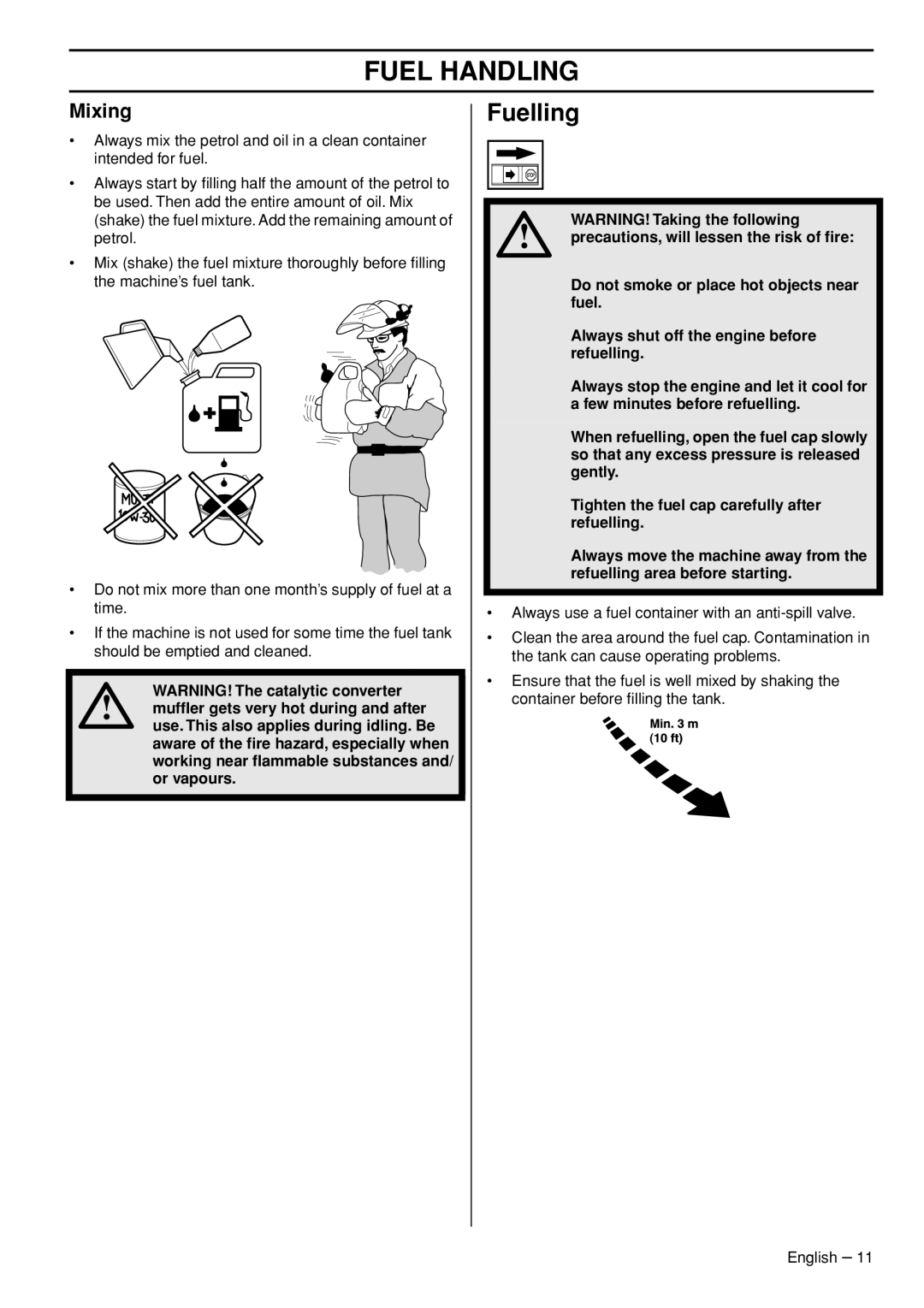 Husqvarna 326HD60X-Series, 326HD75X-Series manual Fuelling, Mixing 