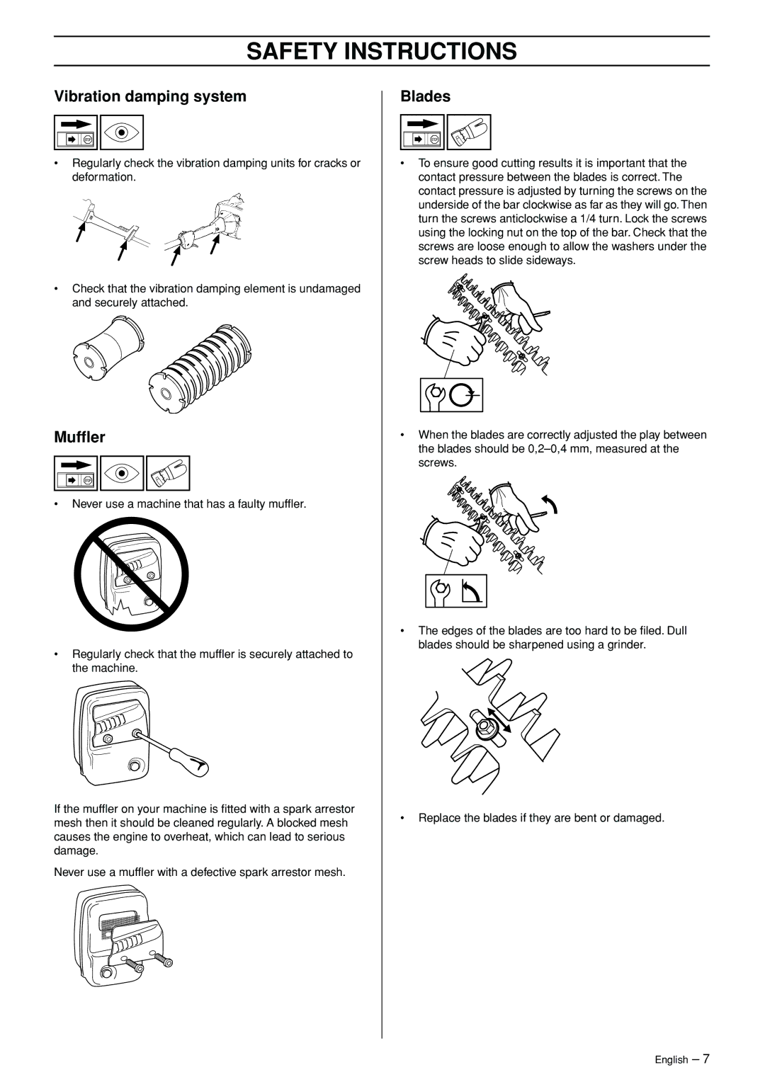 Husqvarna 326HDAX-Series, 326HE3X-Series, 326HE4X-Series manual Blades 