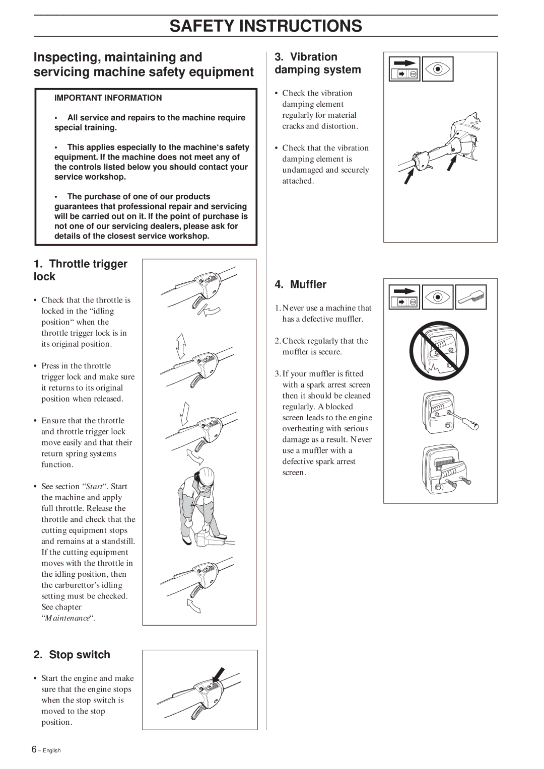 Husqvarna 326P4, 326P5 manual Safety Instructions 