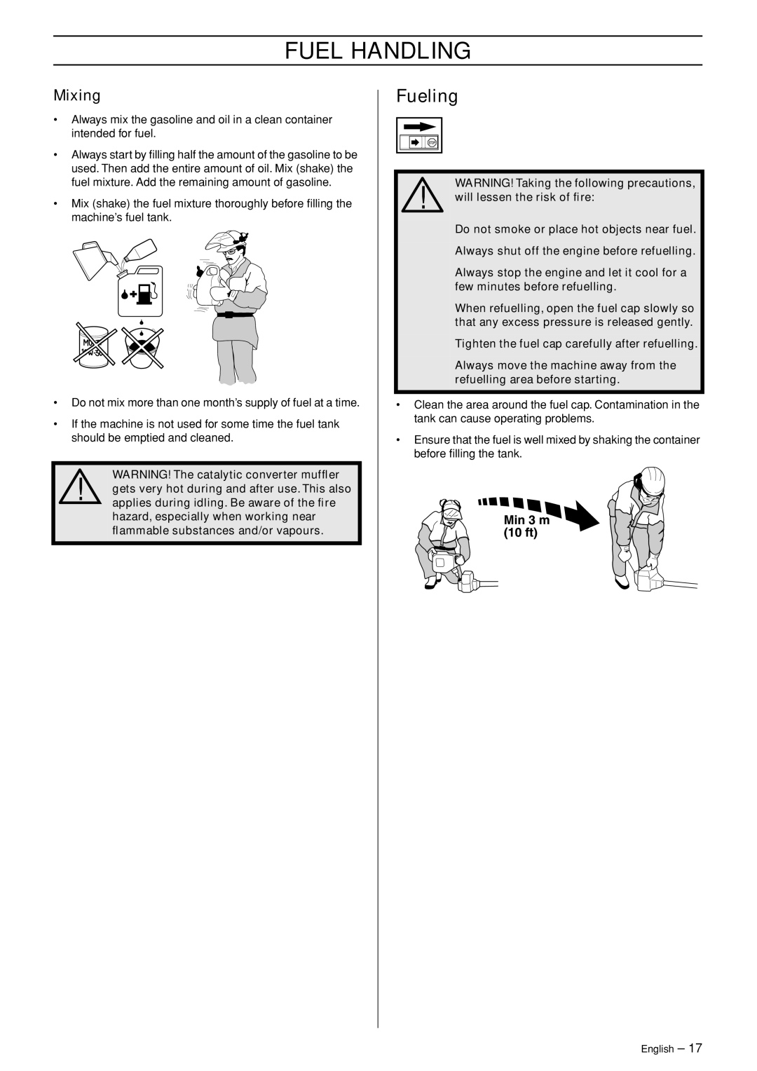 Husqvarna 326R manual Fueling, Mixing 