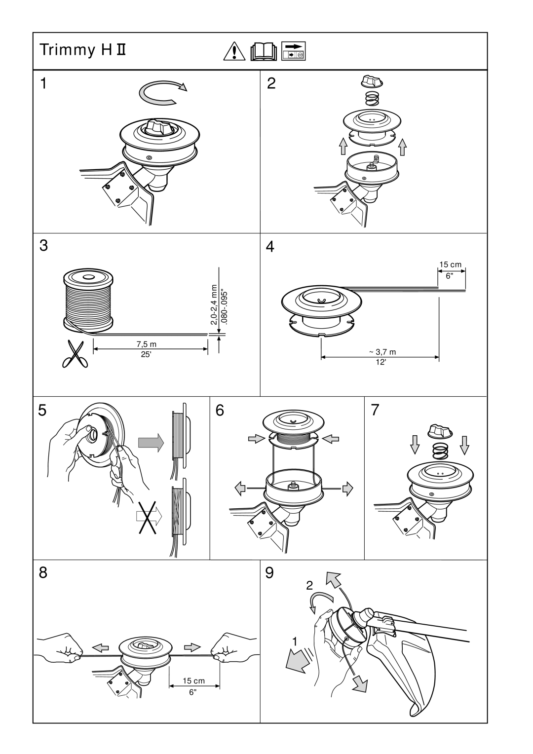 Husqvarna 326RJ manual Trimmy H 