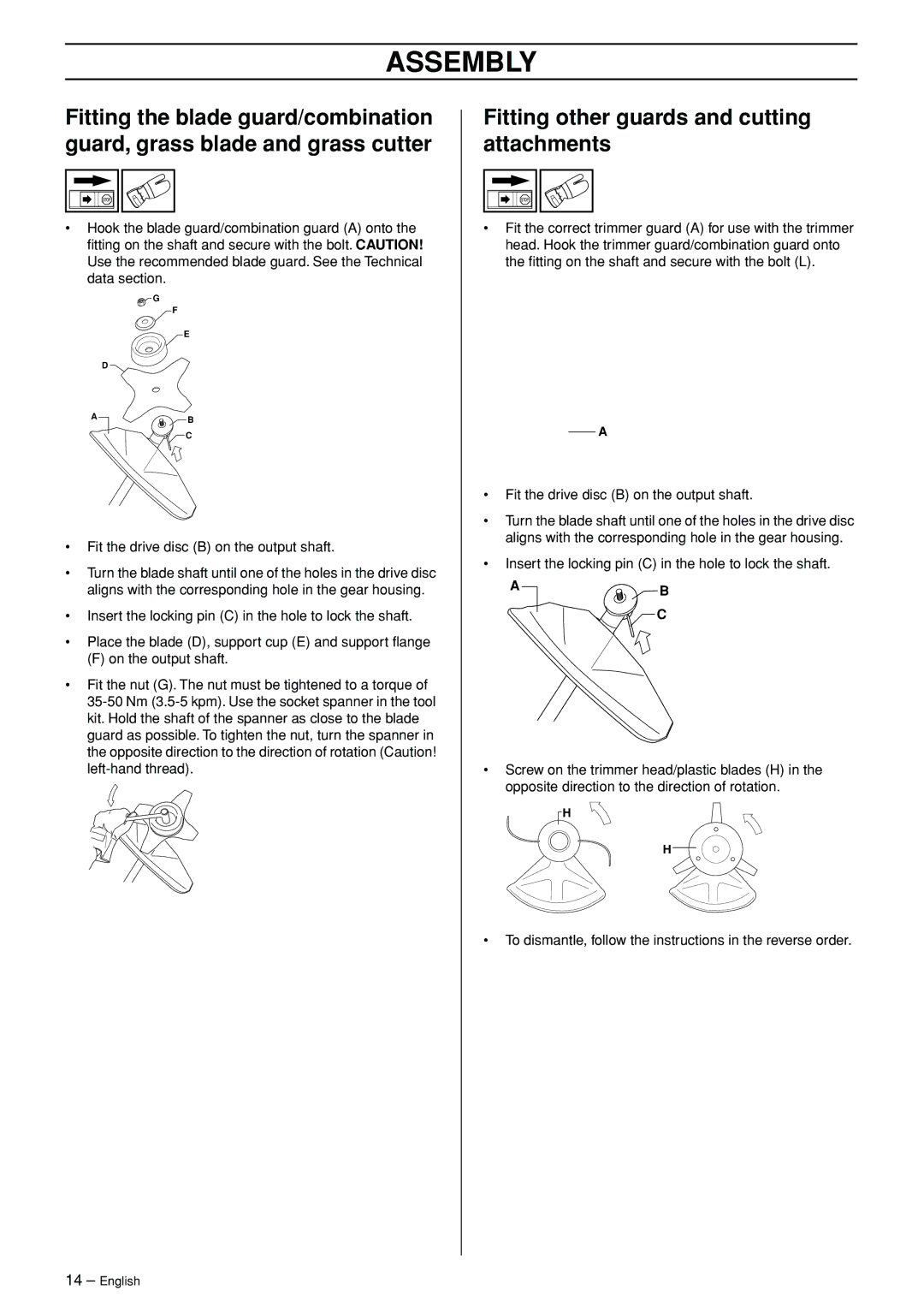 Husqvarna 326RJX-Series manual Fitting other guards and cutting attachments 