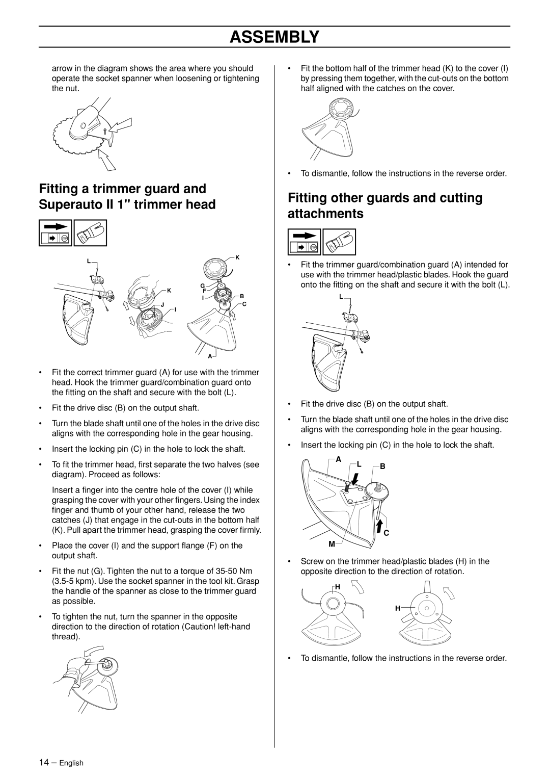 Husqvarna 326RX-Series manual Fitting other guards and cutting attachments 