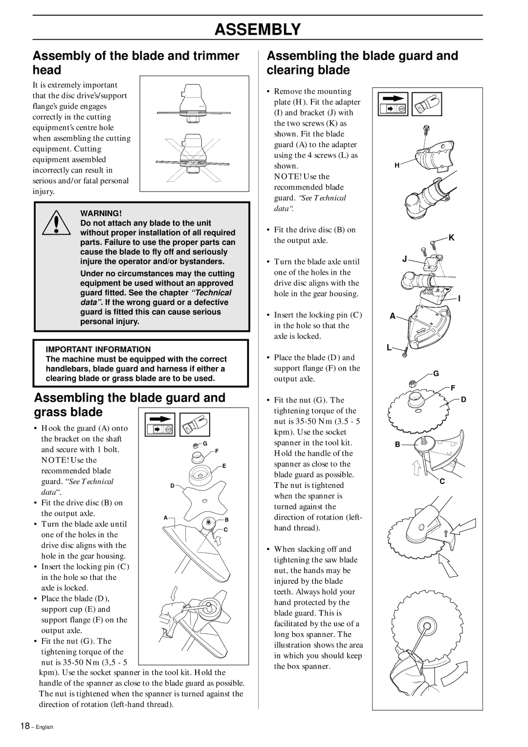 Husqvarna 326RX manual Grass blade, Guard. See Technical Data 