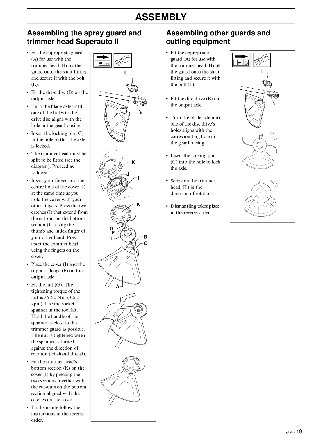 Husqvarna 326RX manual Fit the appropriate guard 