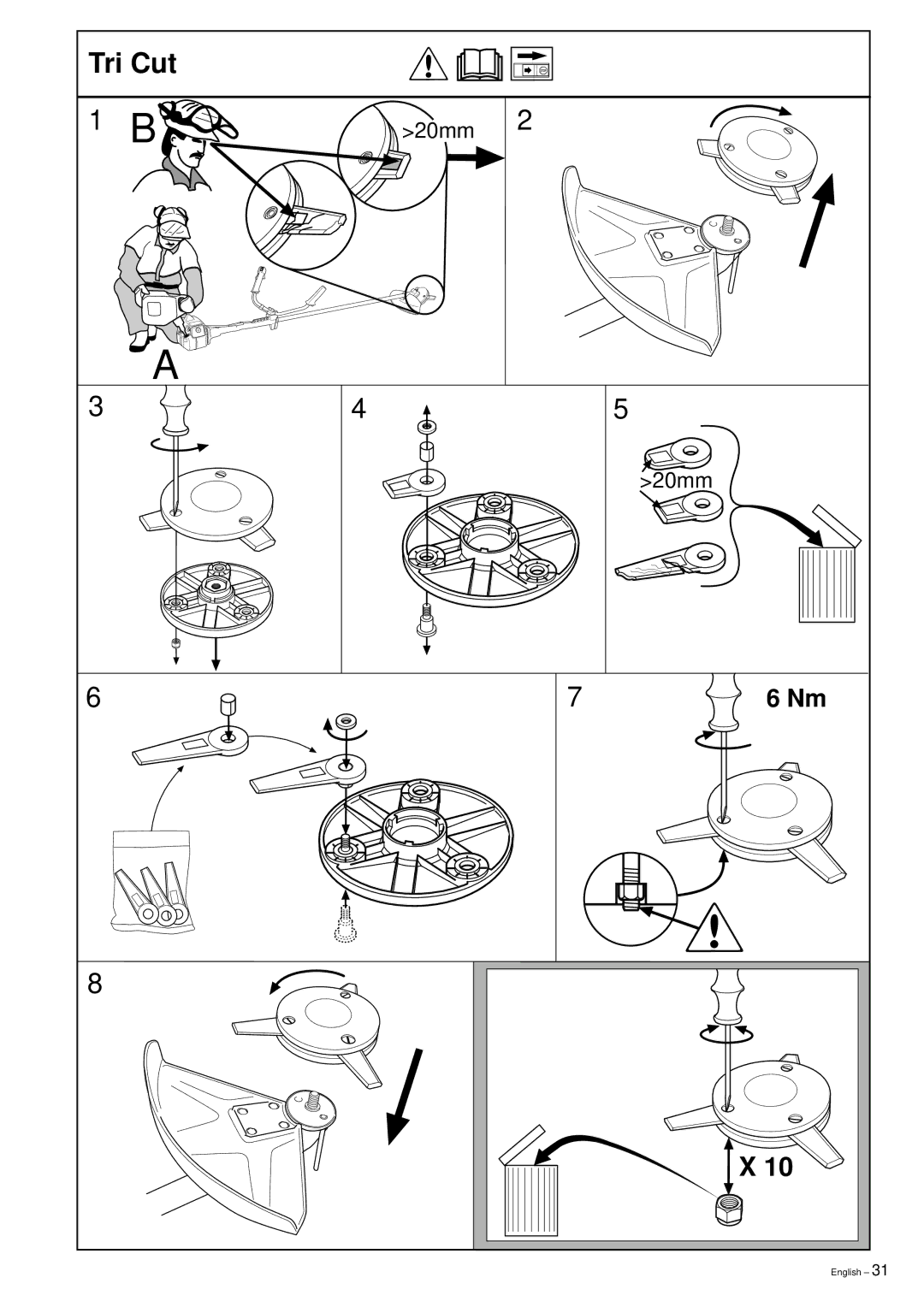 Husqvarna 326RX manual Tri Cut 