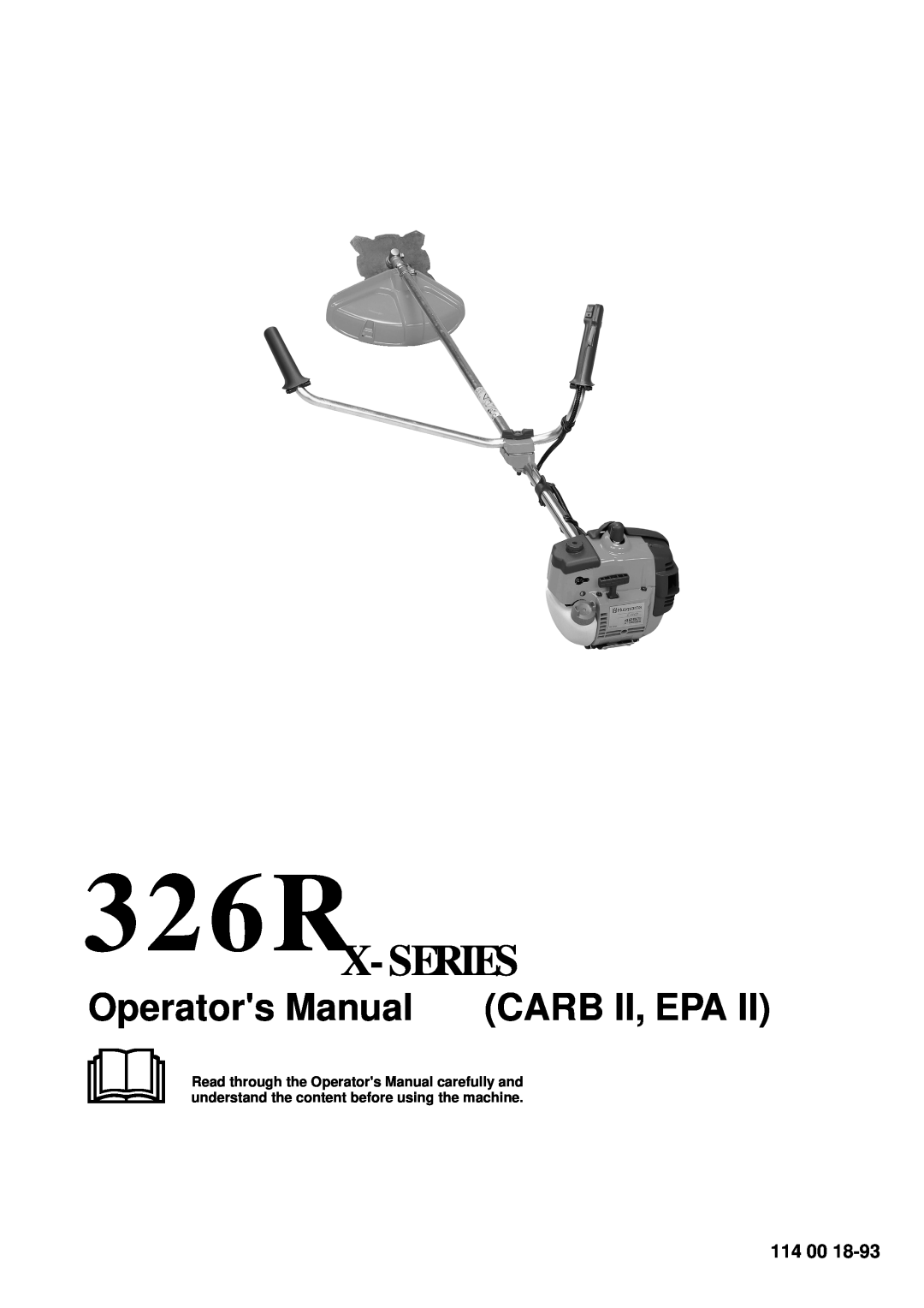 Husqvarna manual 326RX-SERIES, Operators Manual CARB II, EPA 