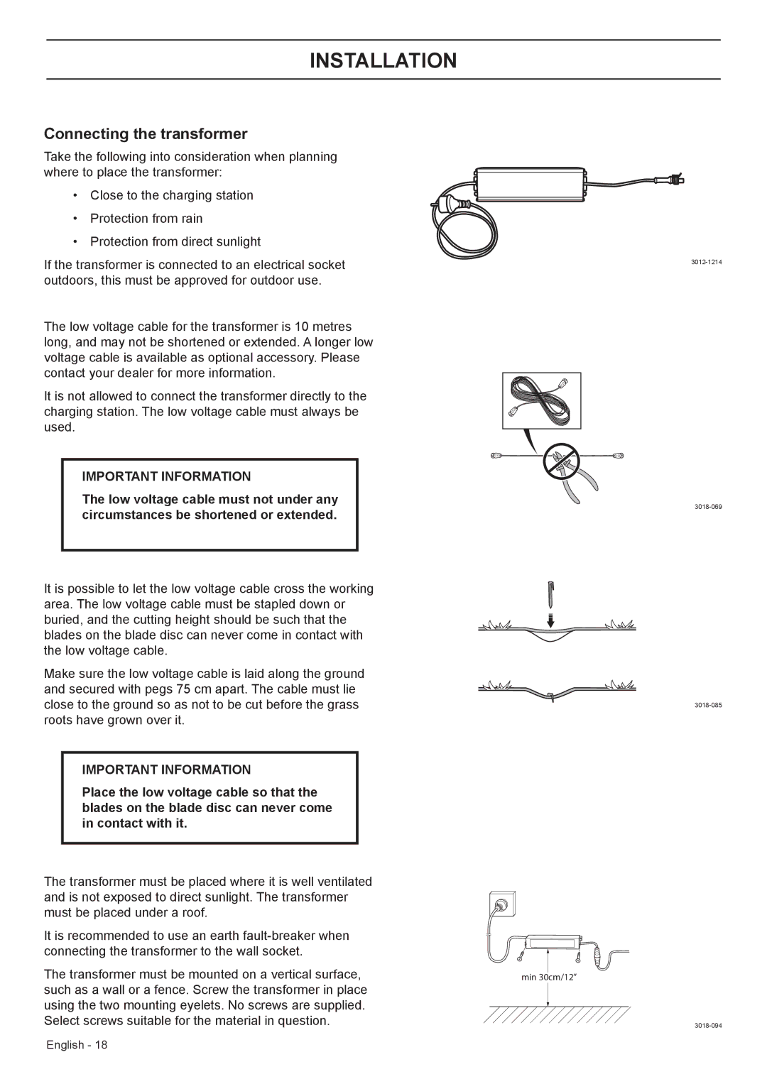 Husqvarna 330X, 320 manual Connecting the transformer 