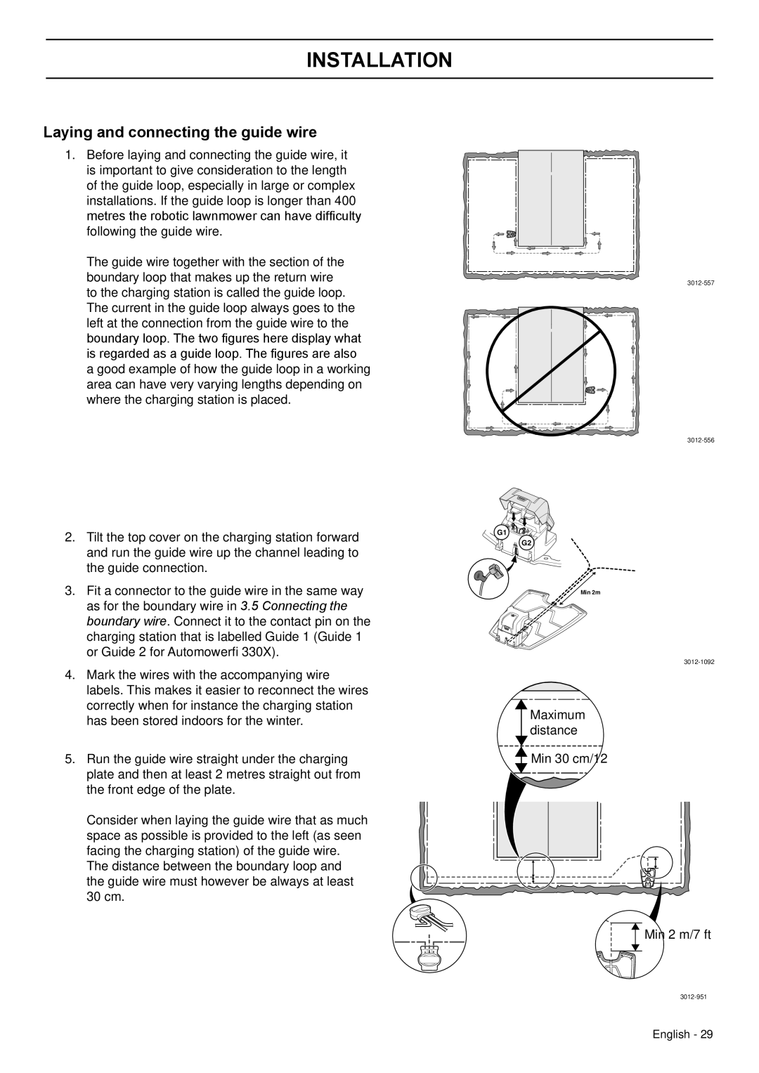 Husqvarna 320, 330X manual Laying and connecting the guide wire 