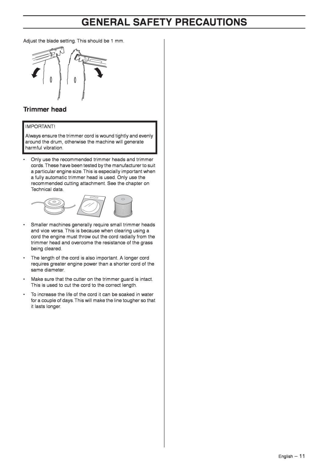 Husqvarna 335R, 333R manual General Safety Precautions, Trimmer head 