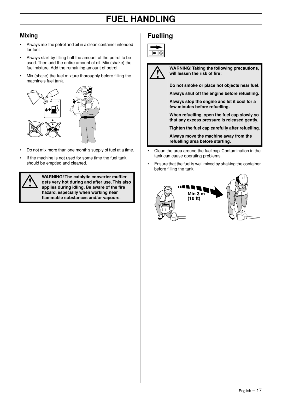 Husqvarna 333R-Series manual Fuelling, Mixing 