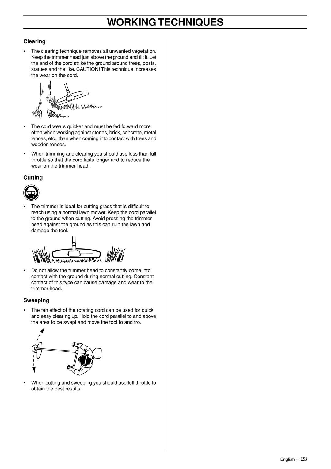 Husqvarna 333R-Series manual Clearing 