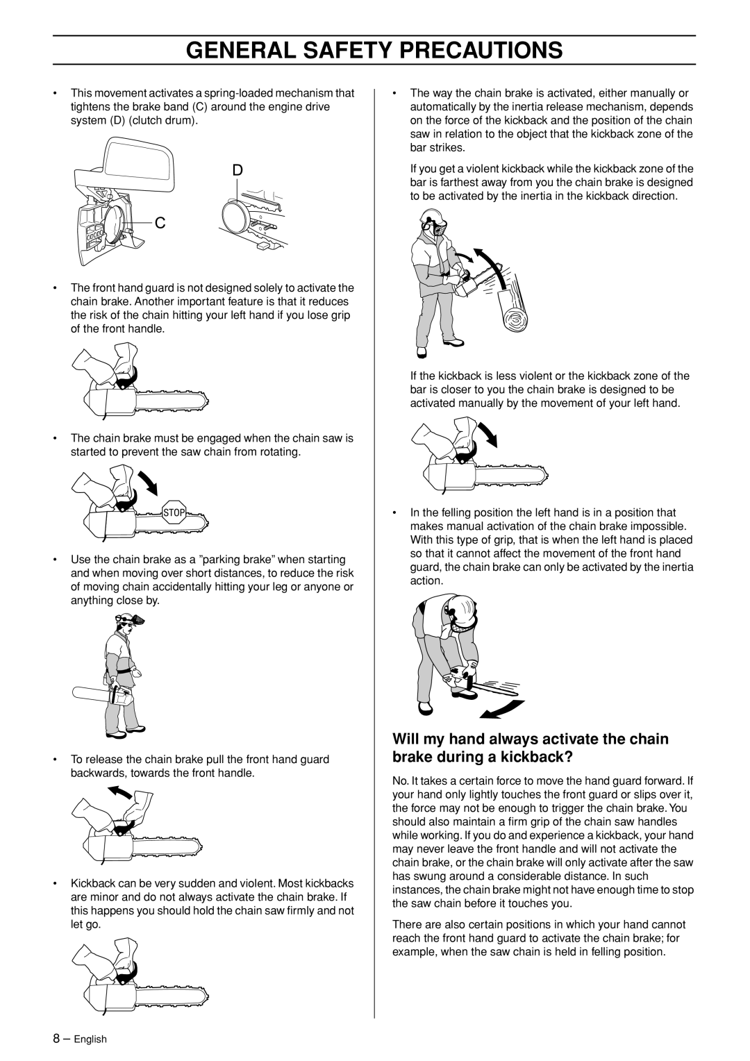 Husqvarna 334T, 338XPT manual General Safety Precautions 