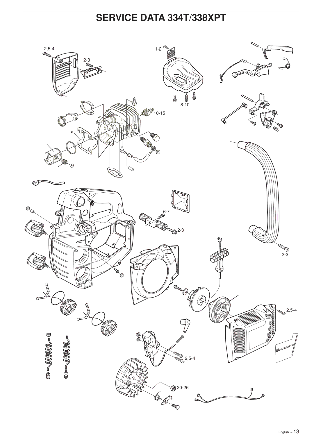 Husqvarna 336, 334T, 339XP, 338XPT, Chain Saw manual 10-15 20-26 