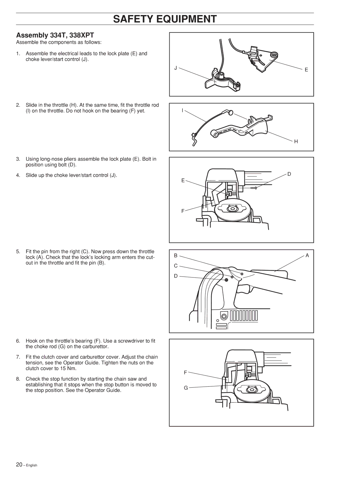 Husqvarna 339XP, 336, Chain Saw manual Assembly 334T, 338XPT 