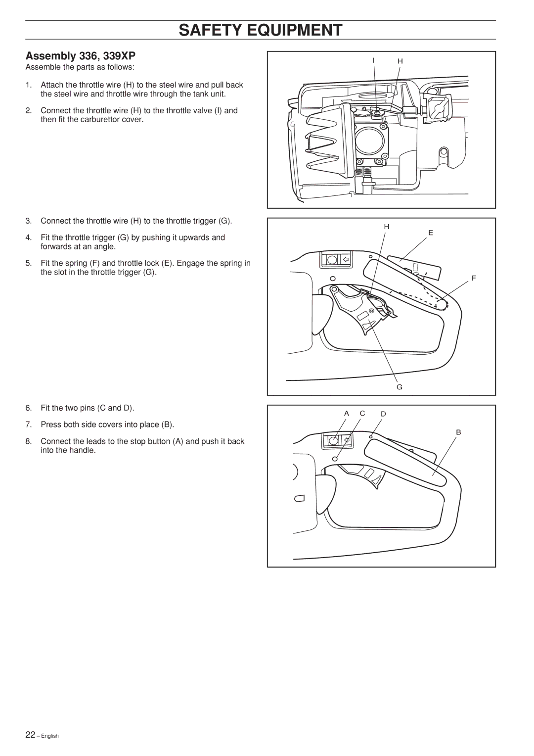 Husqvarna 338XPT, 334T, Chain Saw manual Assembly 336, 339XP 