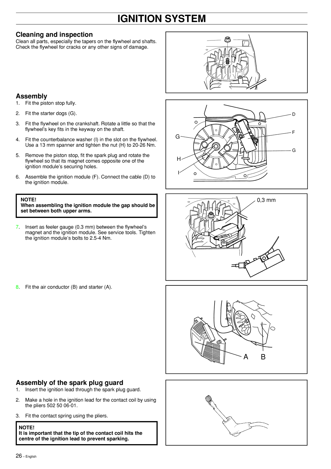 Husqvarna 339XP, 334T, 338XPT, 336, Chain Saw manual Assembly of the spark plug guard 