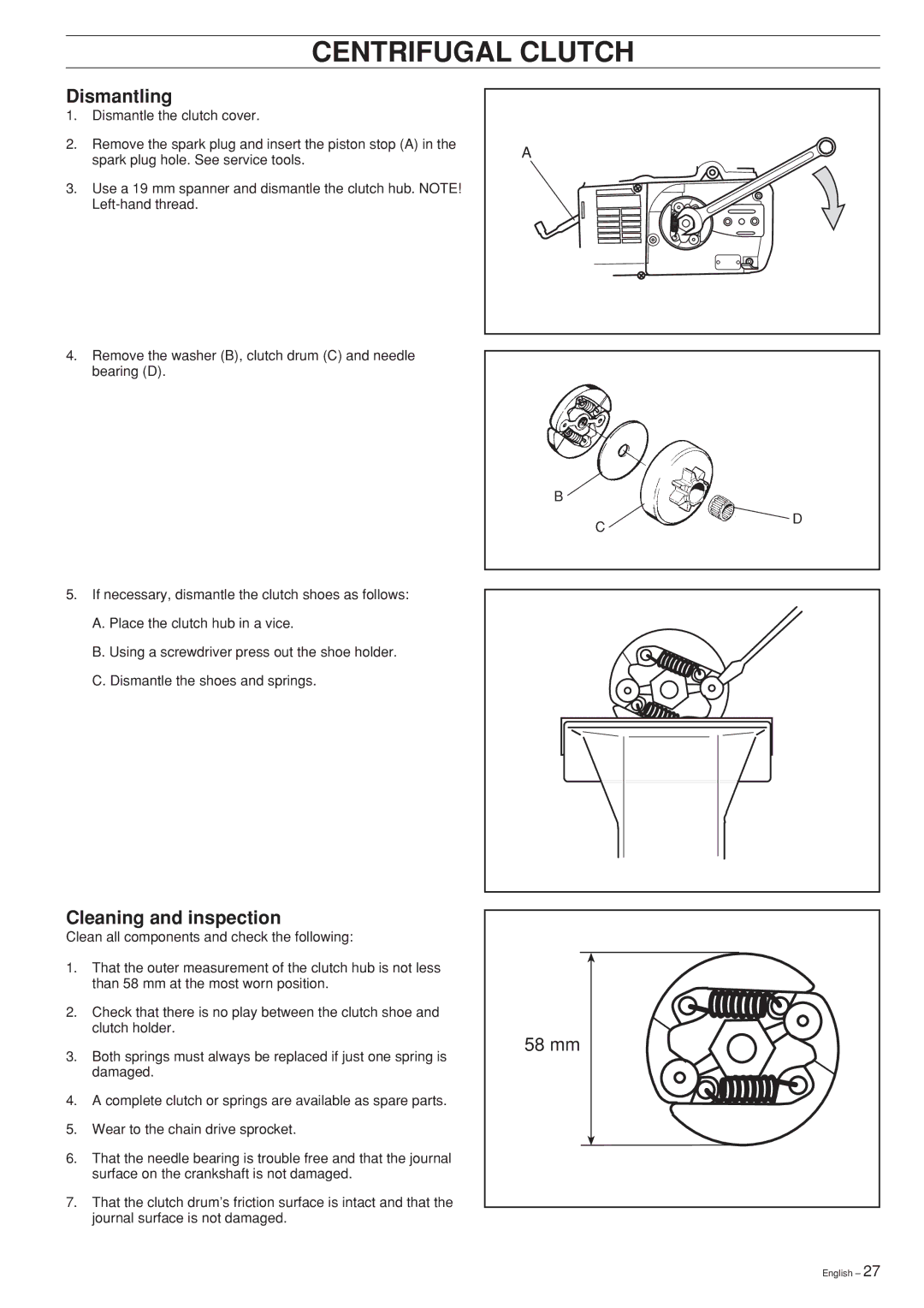 Husqvarna 338XPT, 334T, 339XP, 336, Chain Saw manual Centrifugal Clutch 