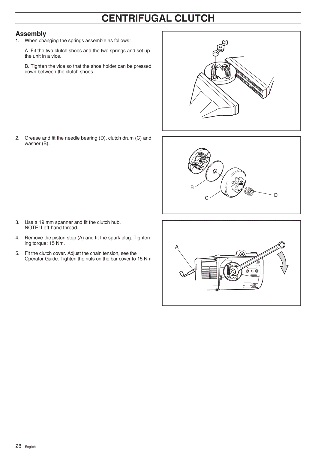 Husqvarna 336, 334T, 339XP, 338XPT, Chain Saw manual Centrifugal Clutch 