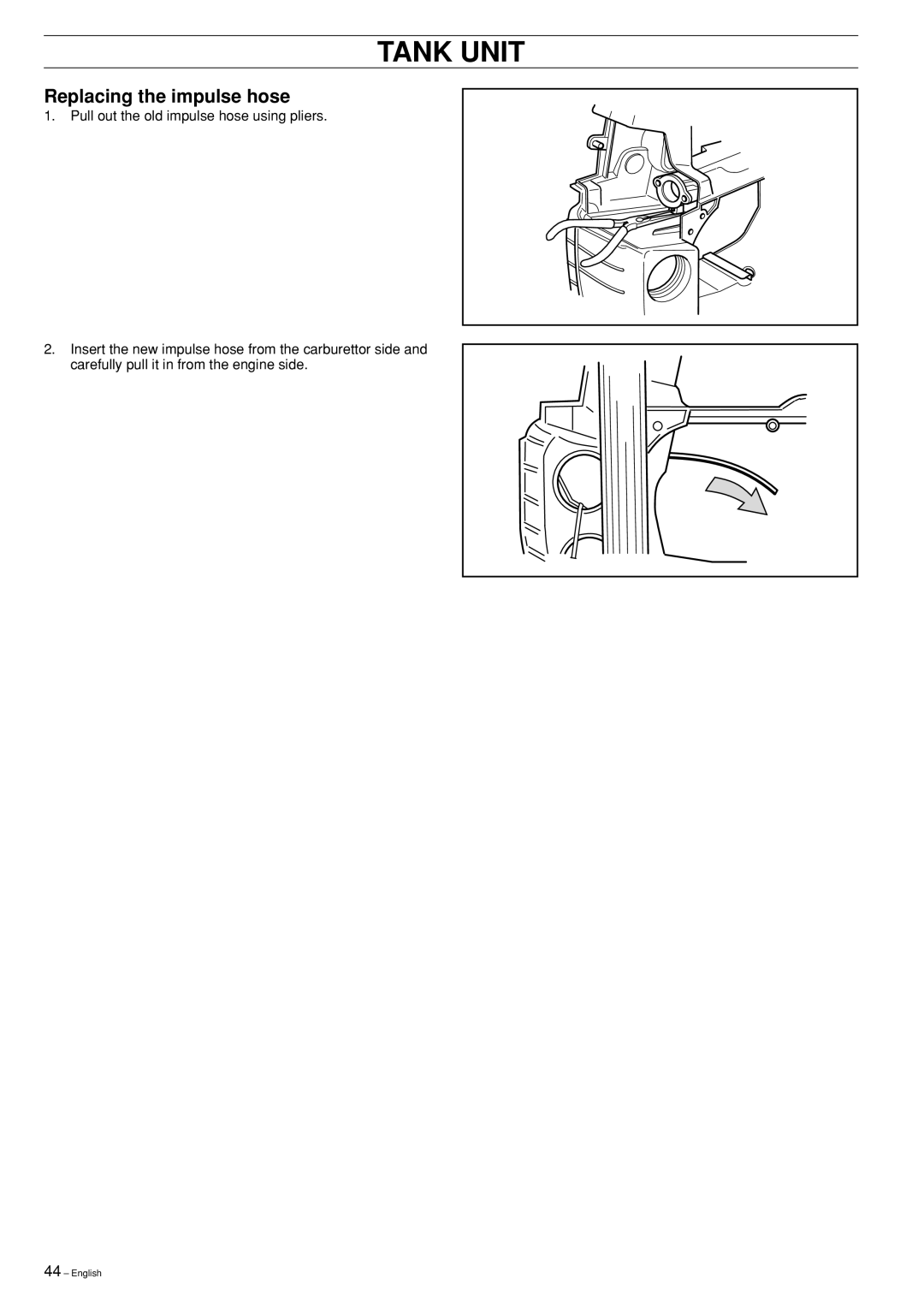 Husqvarna Chain Saw, 334T, 339XP, 338XPT, 336 manual Replacing the impulse hose 