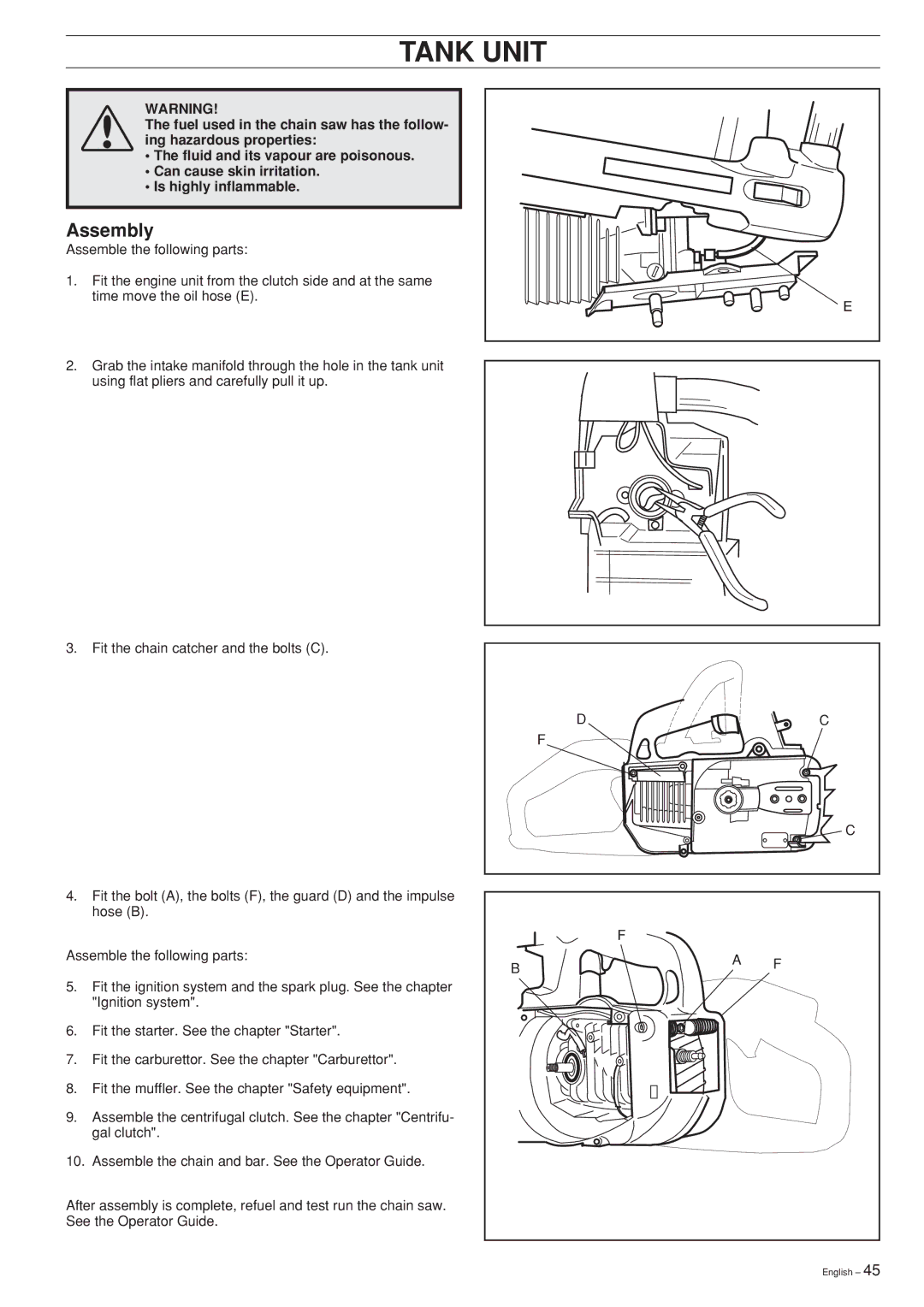 Husqvarna 334T, 339XP, 338XPT, 336, Chain Saw manual Assembly 