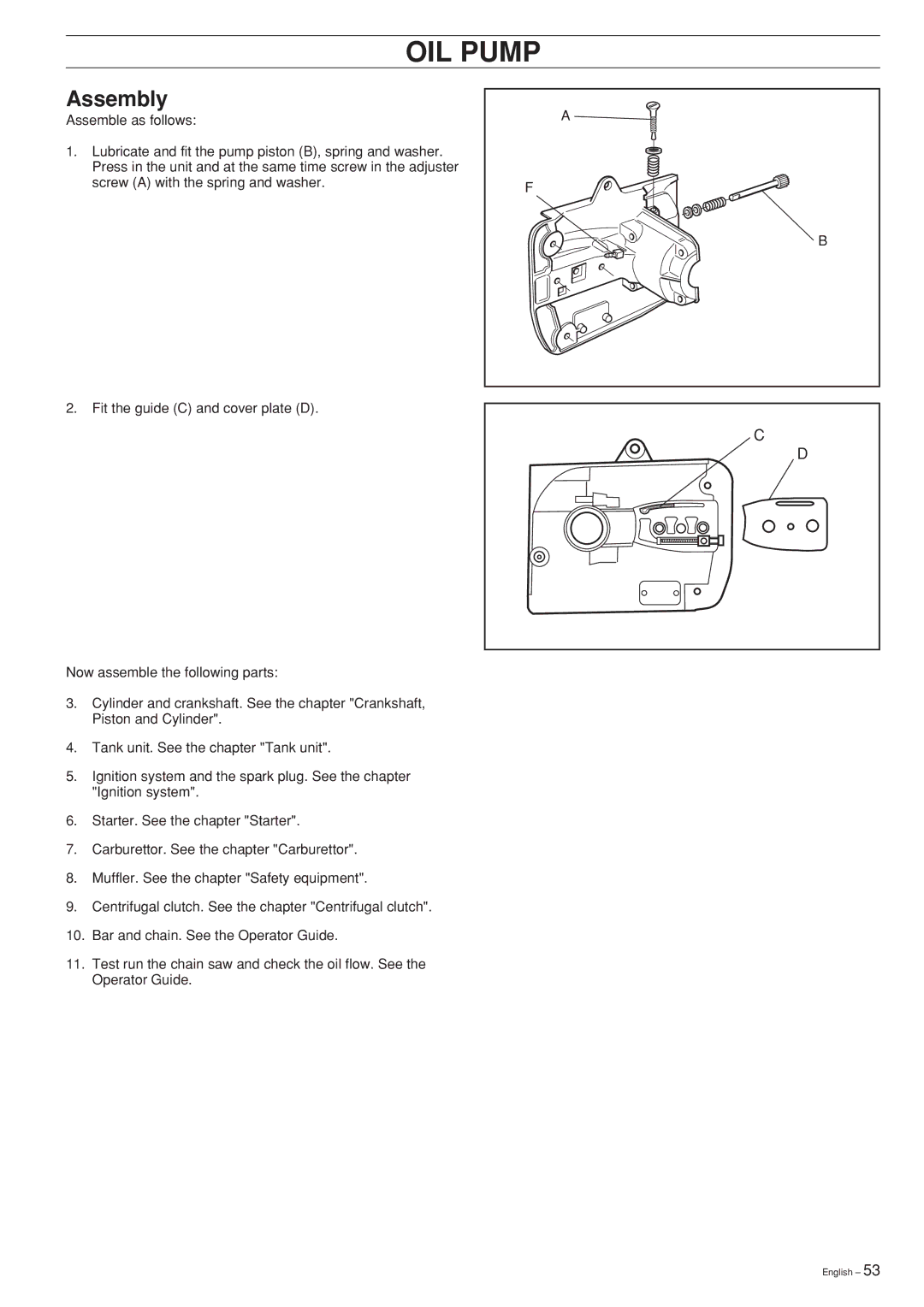 Husqvarna 336, 334T, 339XP, 338XPT, Chain Saw manual Assembly 