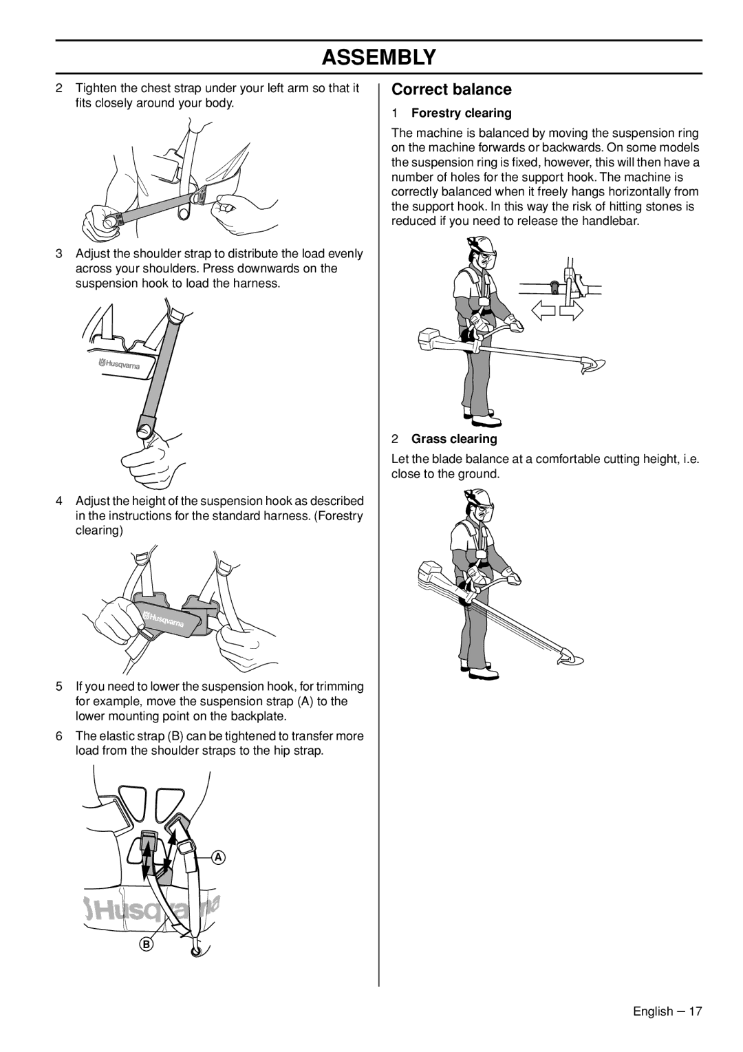 Husqvarna 335FR manual Correct balance 