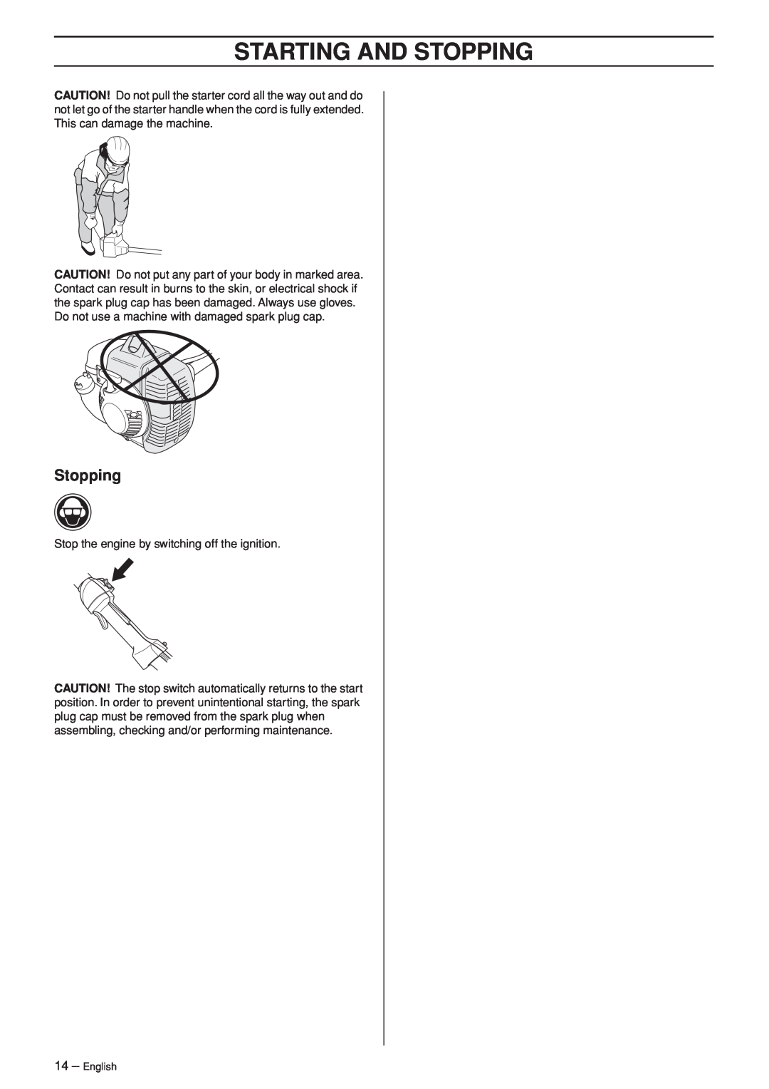 Husqvarna 335LS manual Starting And Stopping 