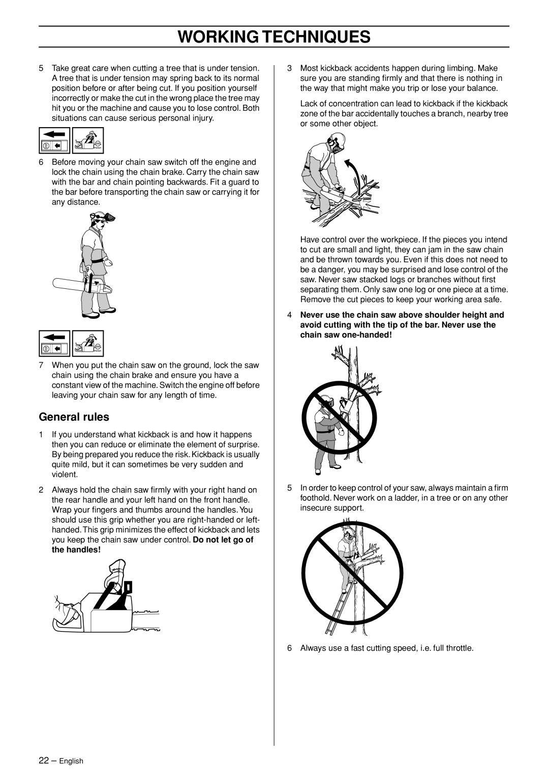 Husqvarna 336 EPA I manual General rules 