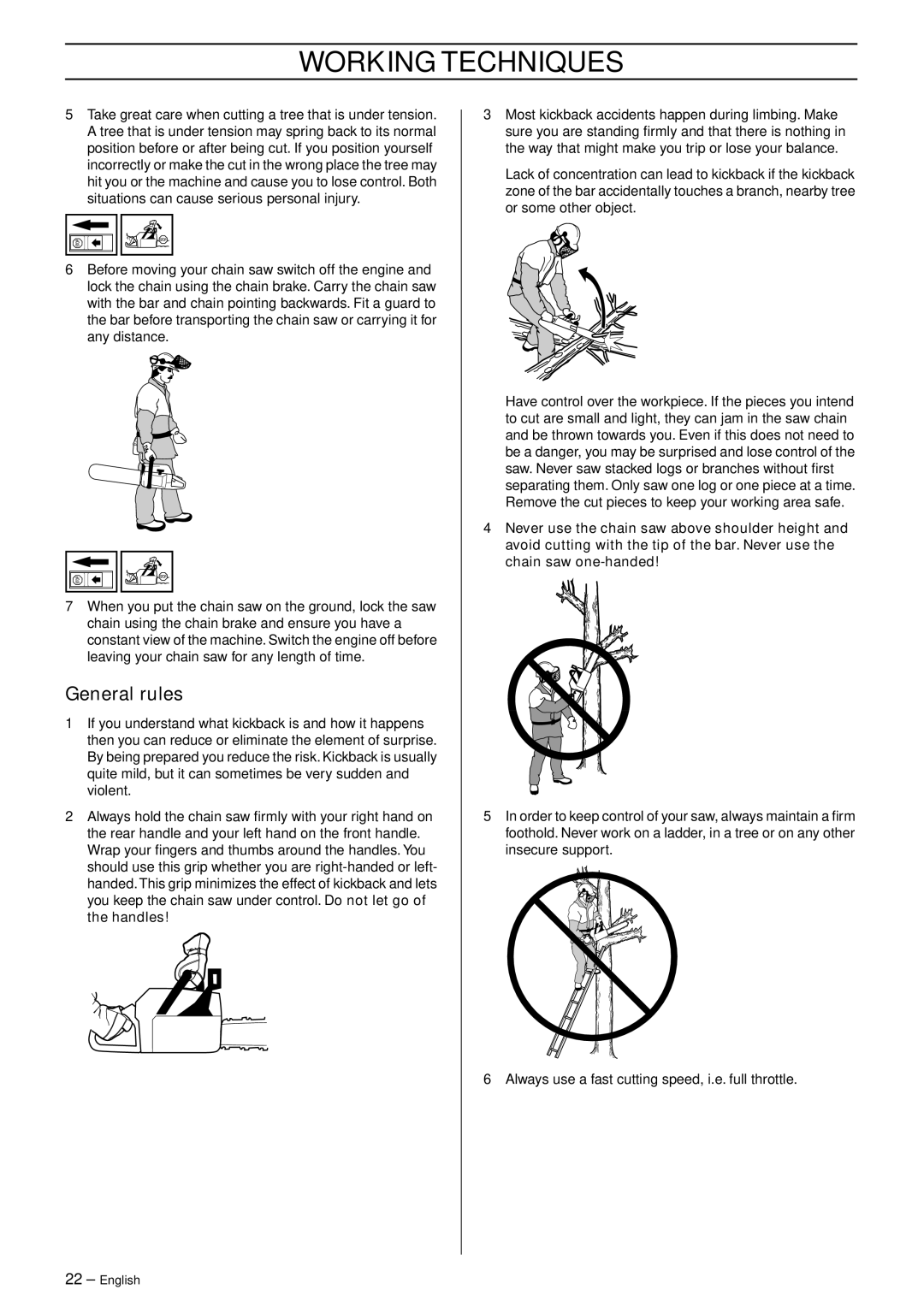 Husqvarna 336 manual General rules 