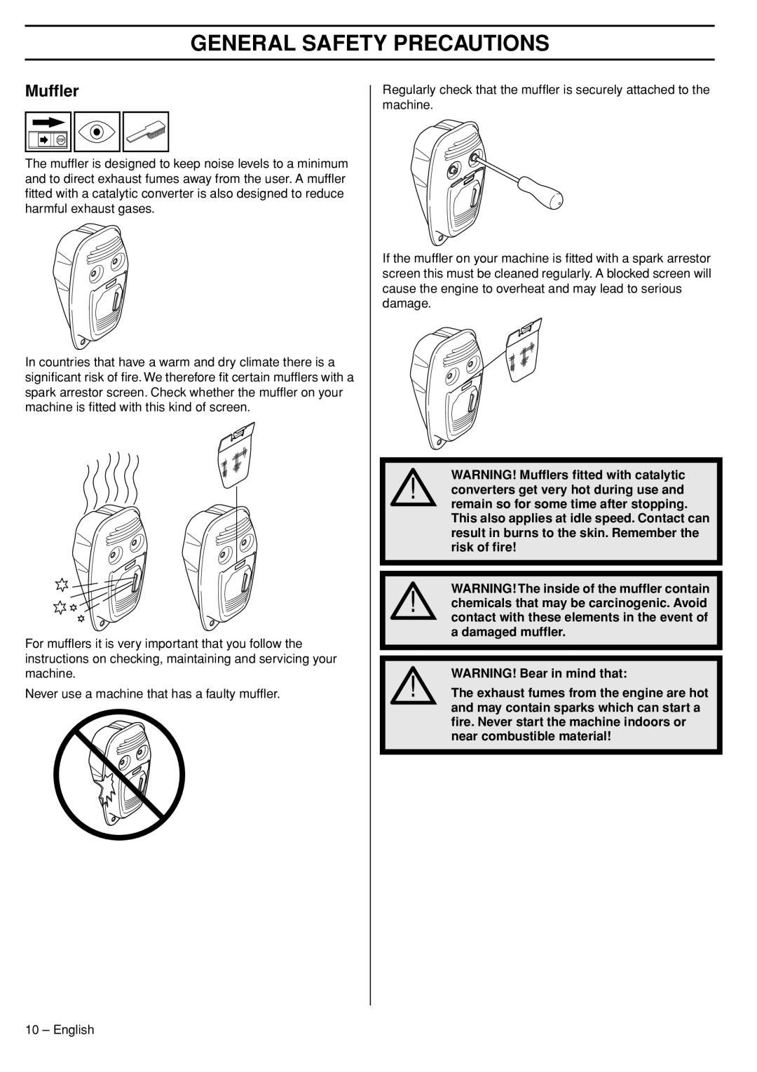 Husqvarna 33RJ manual Mufﬂer 