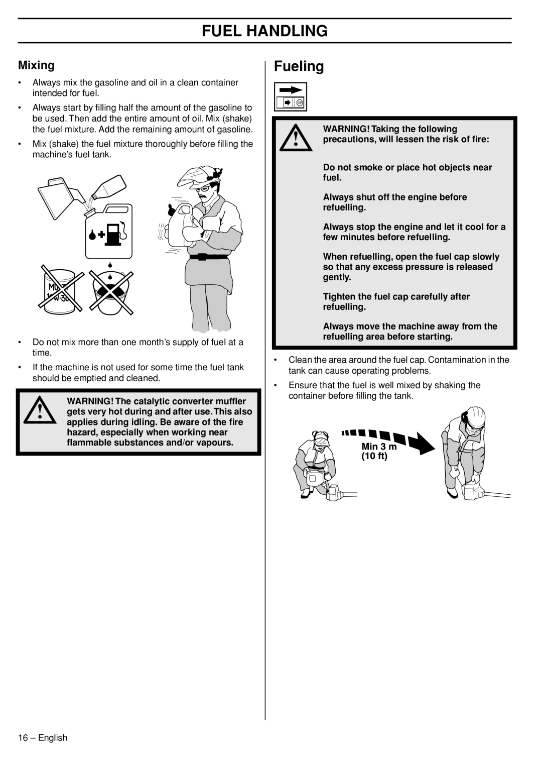 Husqvarna 33RJ manual Fueling, Mixing 