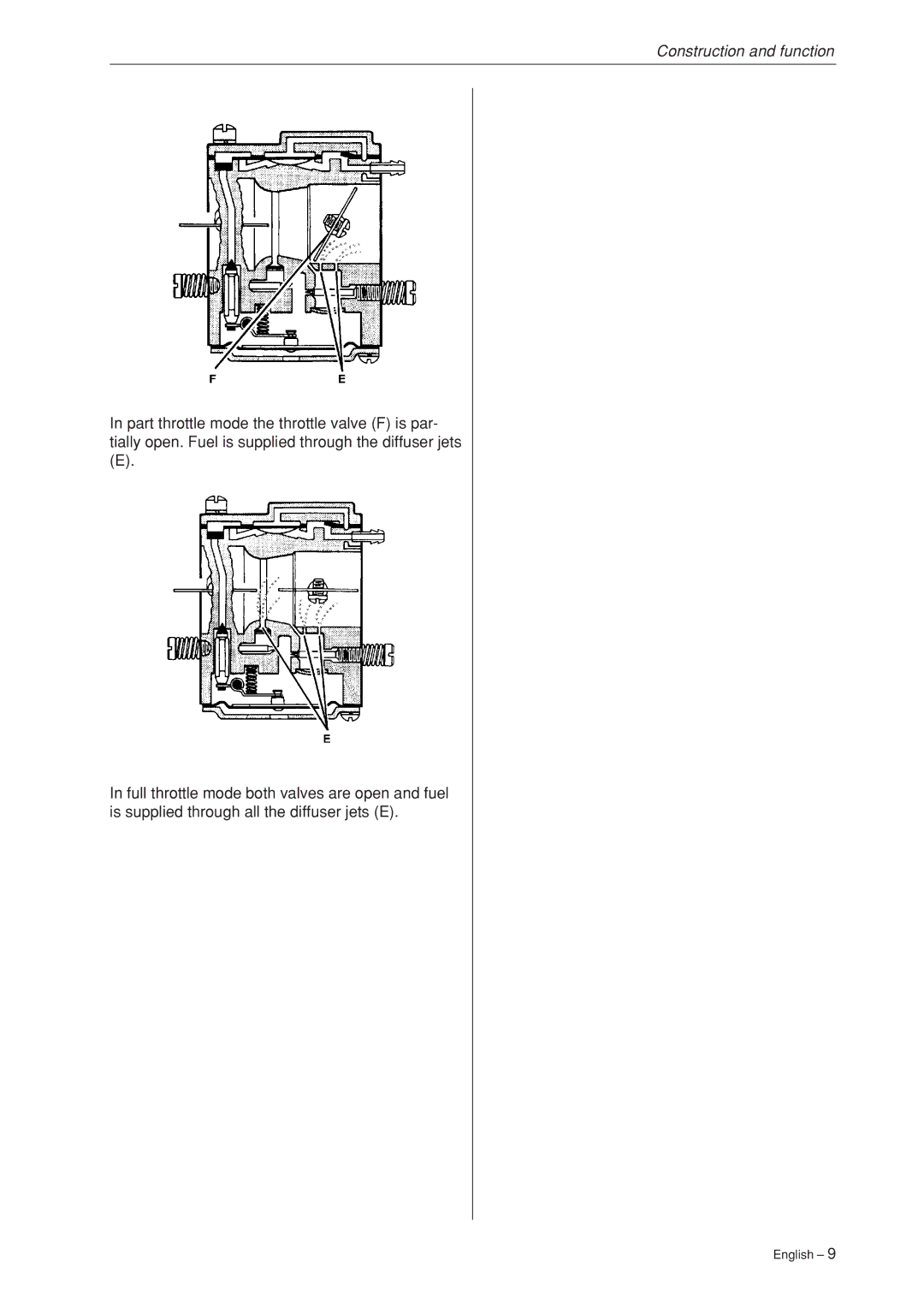 Husqvarna 340, 345, 346XP,350, 351, 353 manual Construction and function 