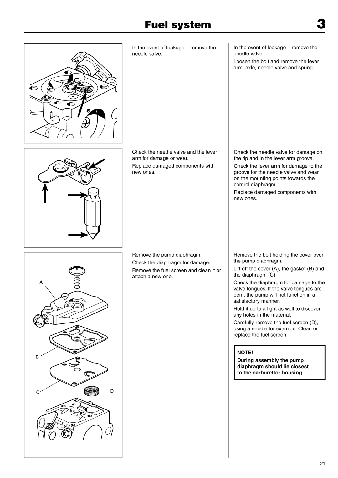 Husqvarna 343F, 345FX, 345FXT, 343R, 345RX manual Fuel system 