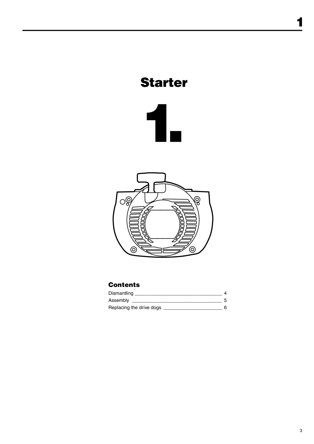 Husqvarna 343F, 345FX, 345FXT, 343R, 345RX manual Starter, Contents 