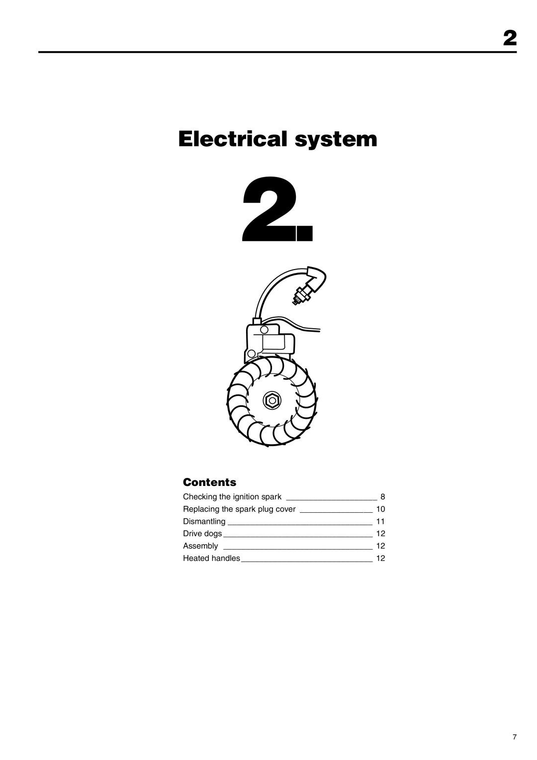 Husqvarna 343F, 345FX, 345FXT, 343R, 345RX manual Electrical system, Contents 