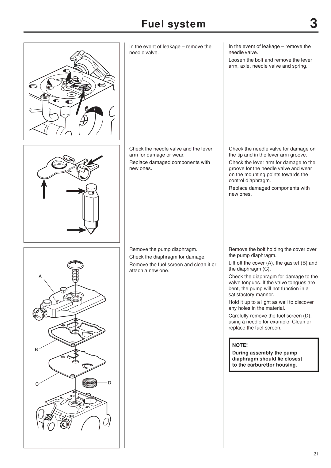 Husqvarna 343R, 345RX, 343F, 345FX, 345FXT manual Fuel system 