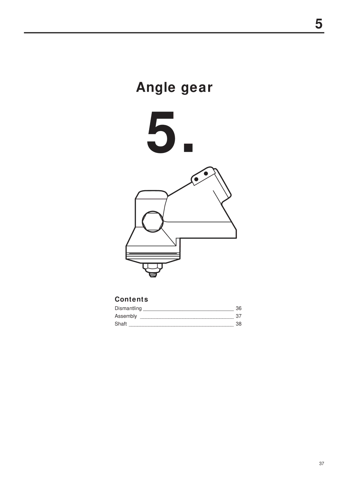 Husqvarna 343R, 345RX, 343F, 345FX, 345FXT manual Angle gear, Contents 