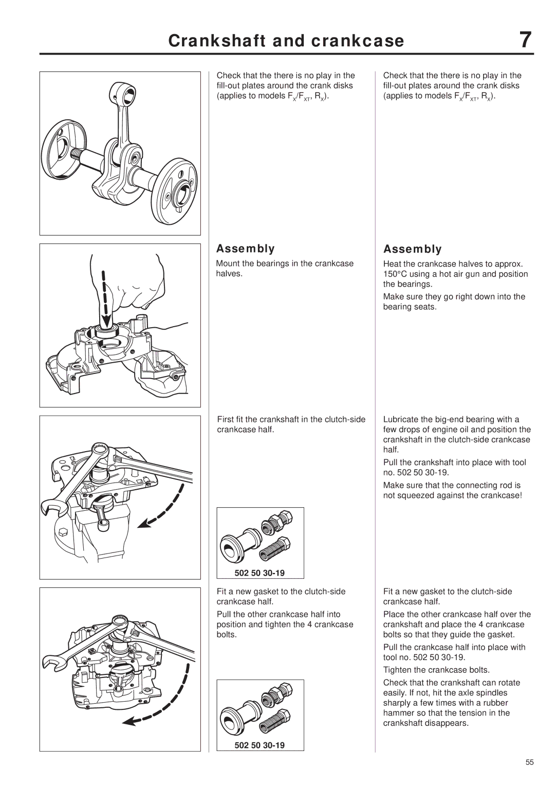 Husqvarna 343R, 345RX, 343F, 345FX, 345FXT manual Assembly 