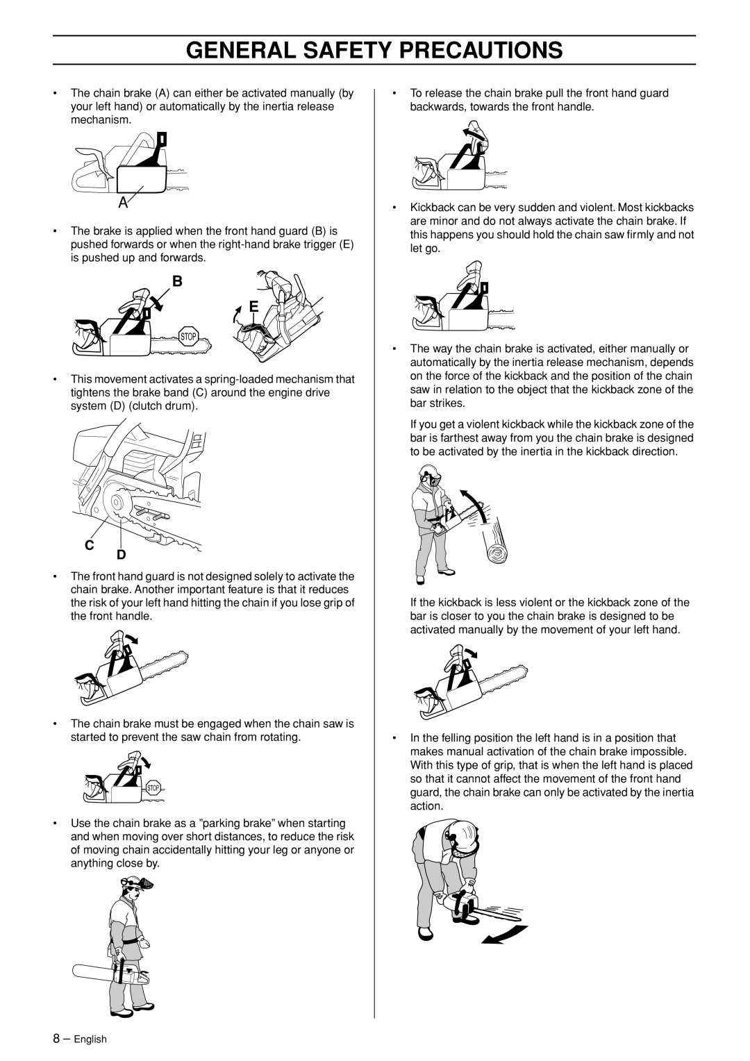 Husqvarna 345, 346XP, 353, 345e manual General Safety Precautions 