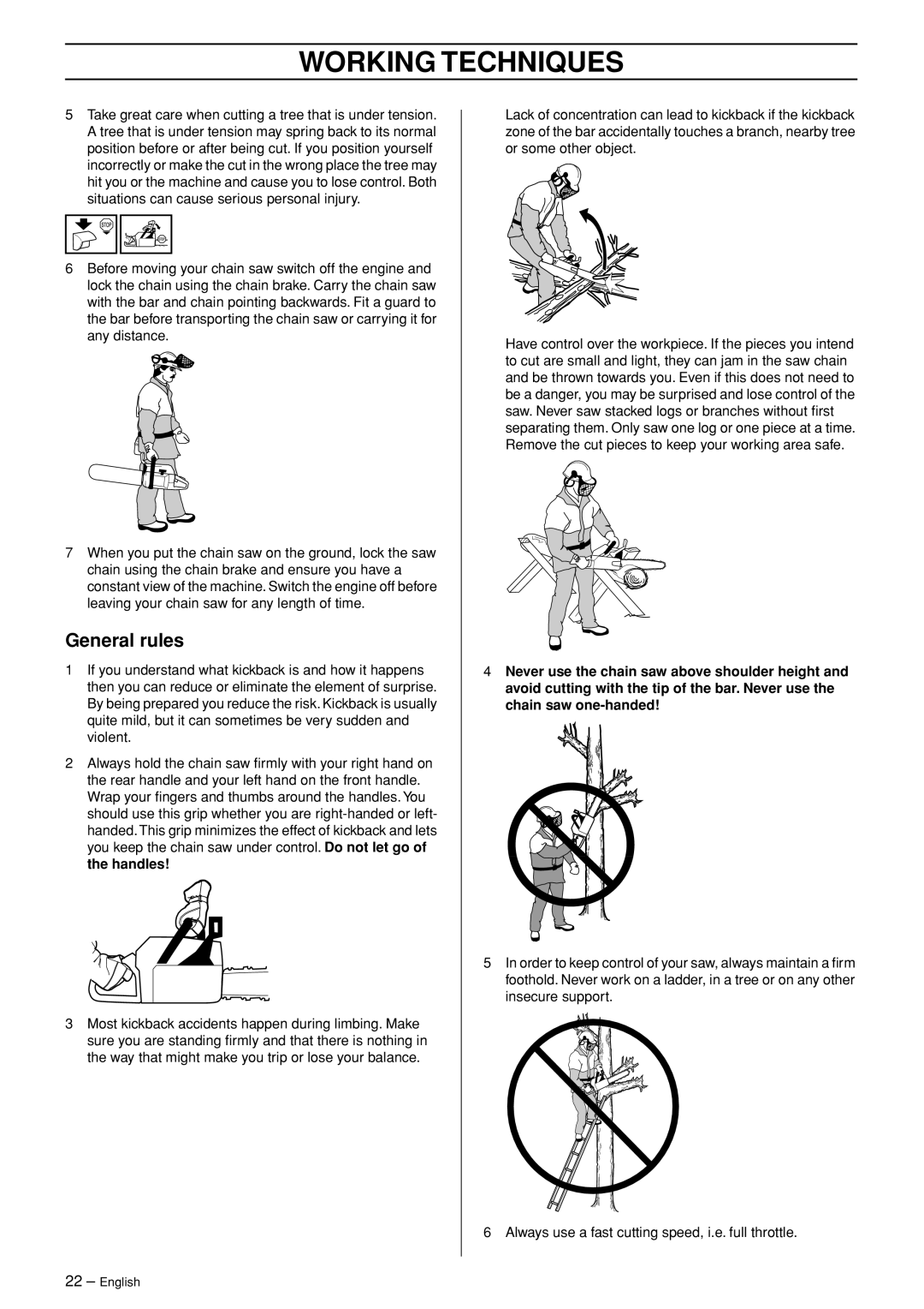 Husqvarna 346XP EPA II manual General rules 