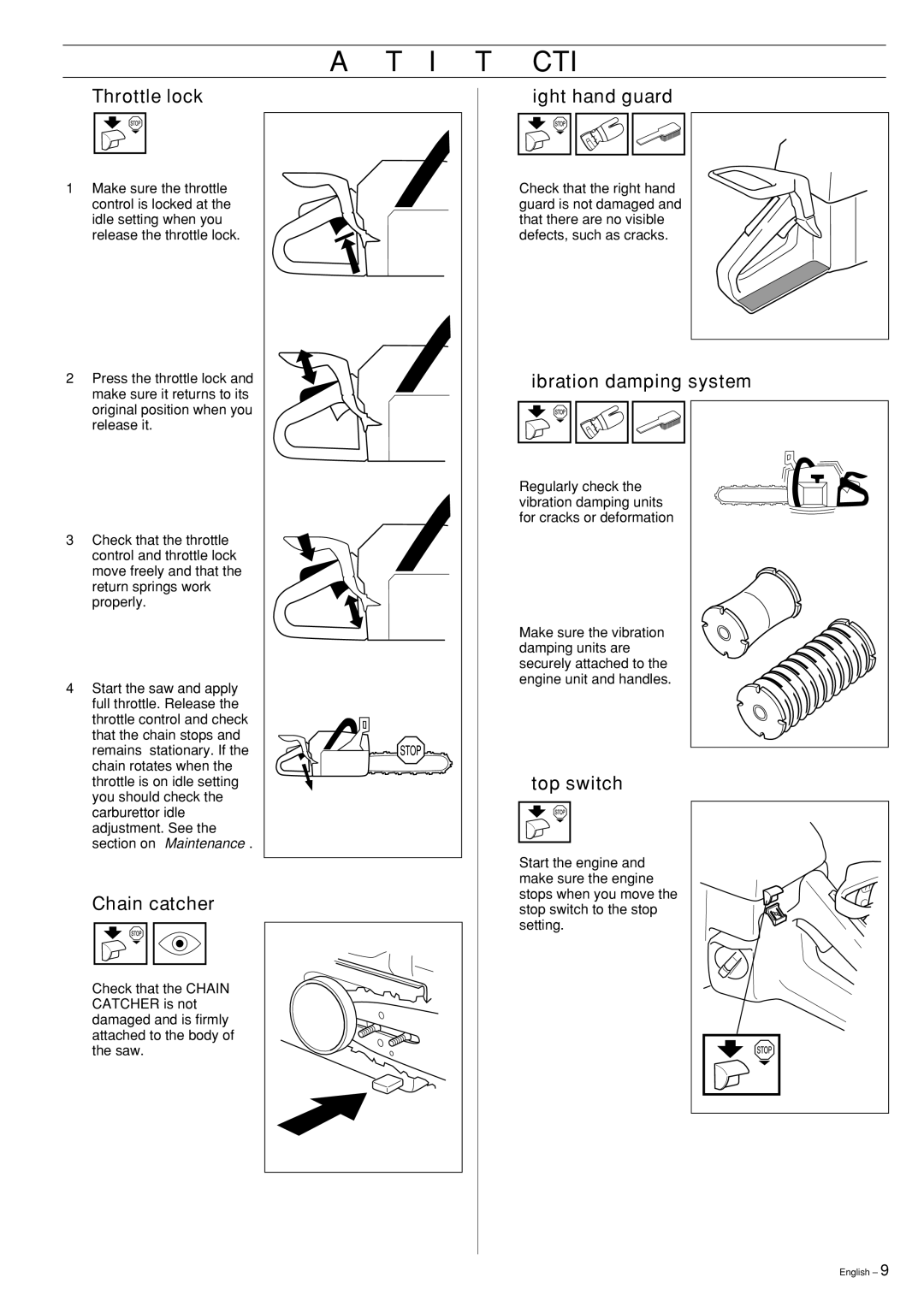 Husqvarna 346XP, 353 manual Throttle lock 