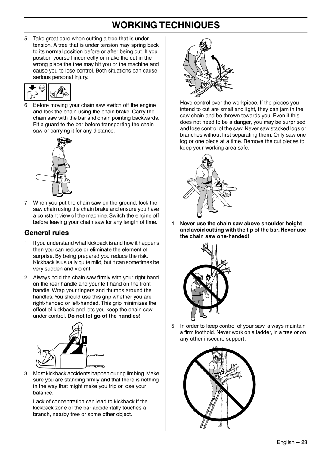 Husqvarna 1151435-95, 353 EPA III manual General rules 