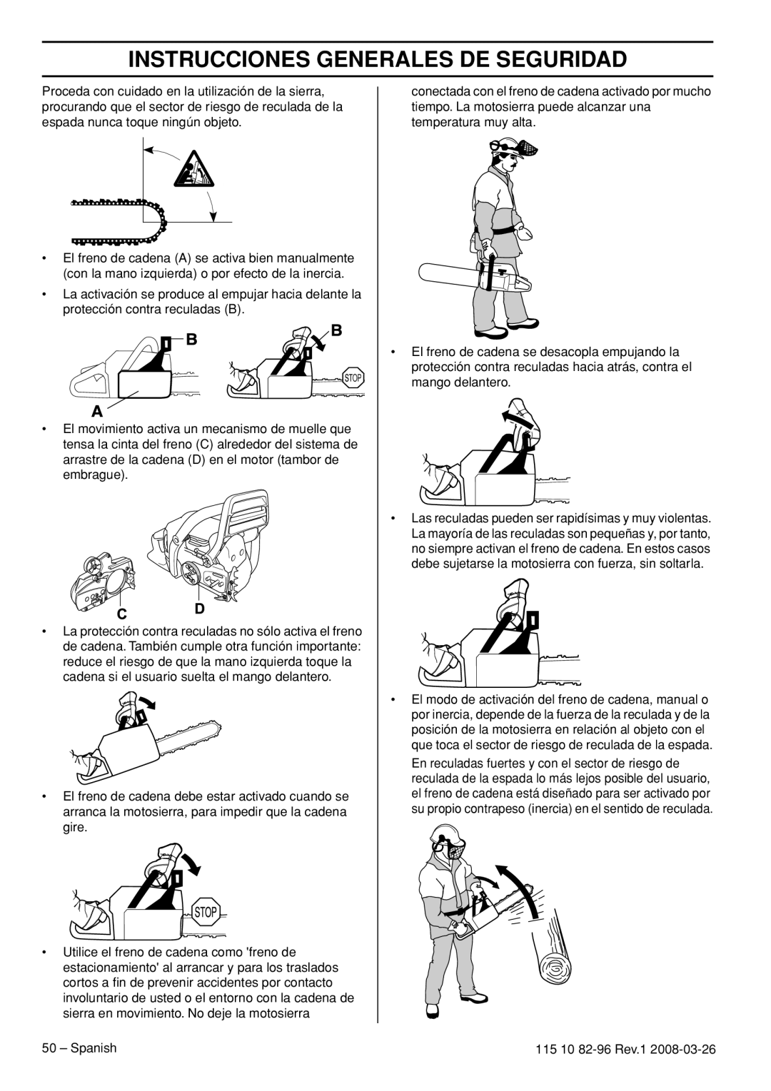 Husqvarna 355RX, 355FXT, 355FRM manual Instrucciones Generales DE Seguridad 