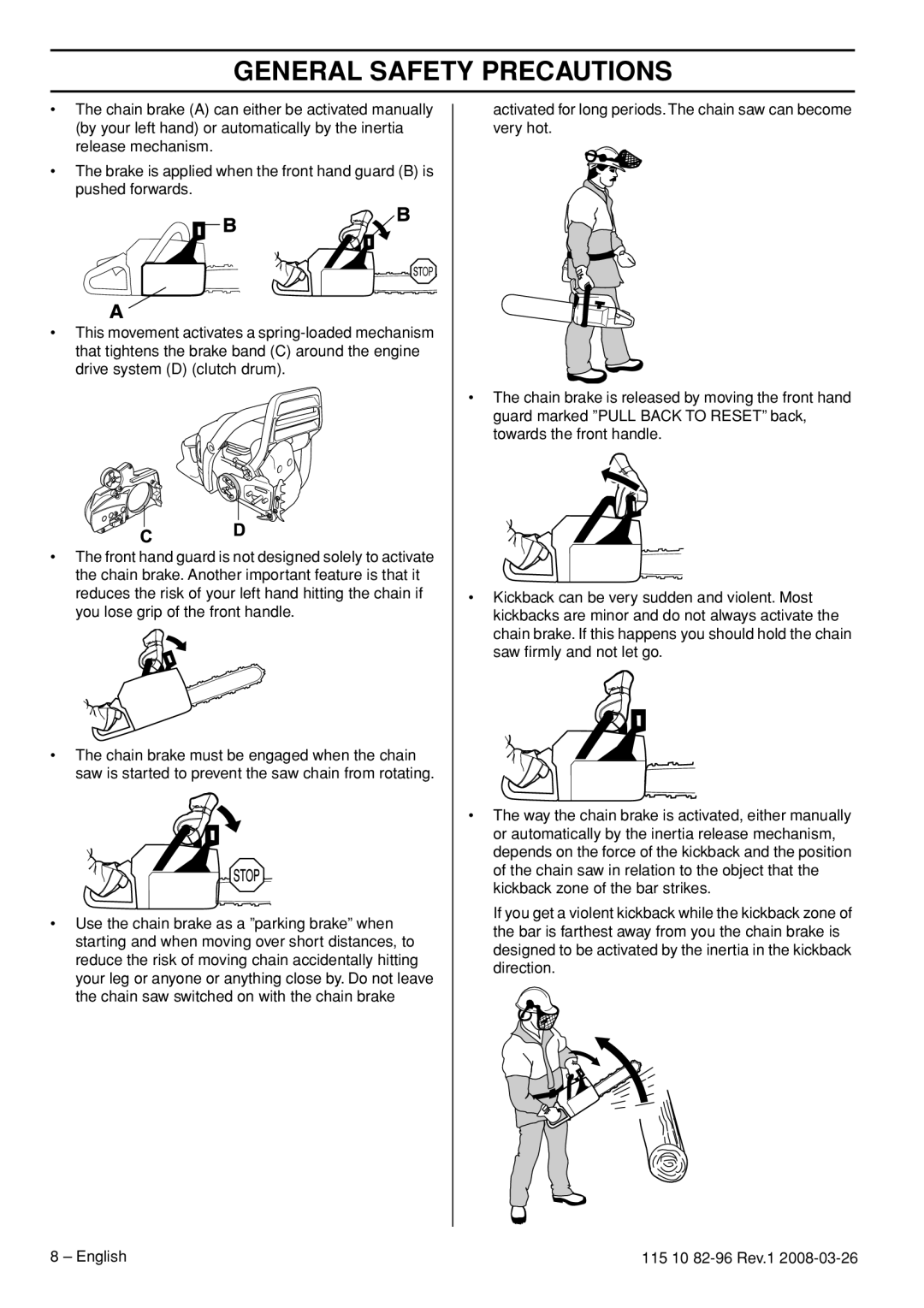 Husqvarna 355RX, 355FXT, 355FRM manual General Safety Precautions 