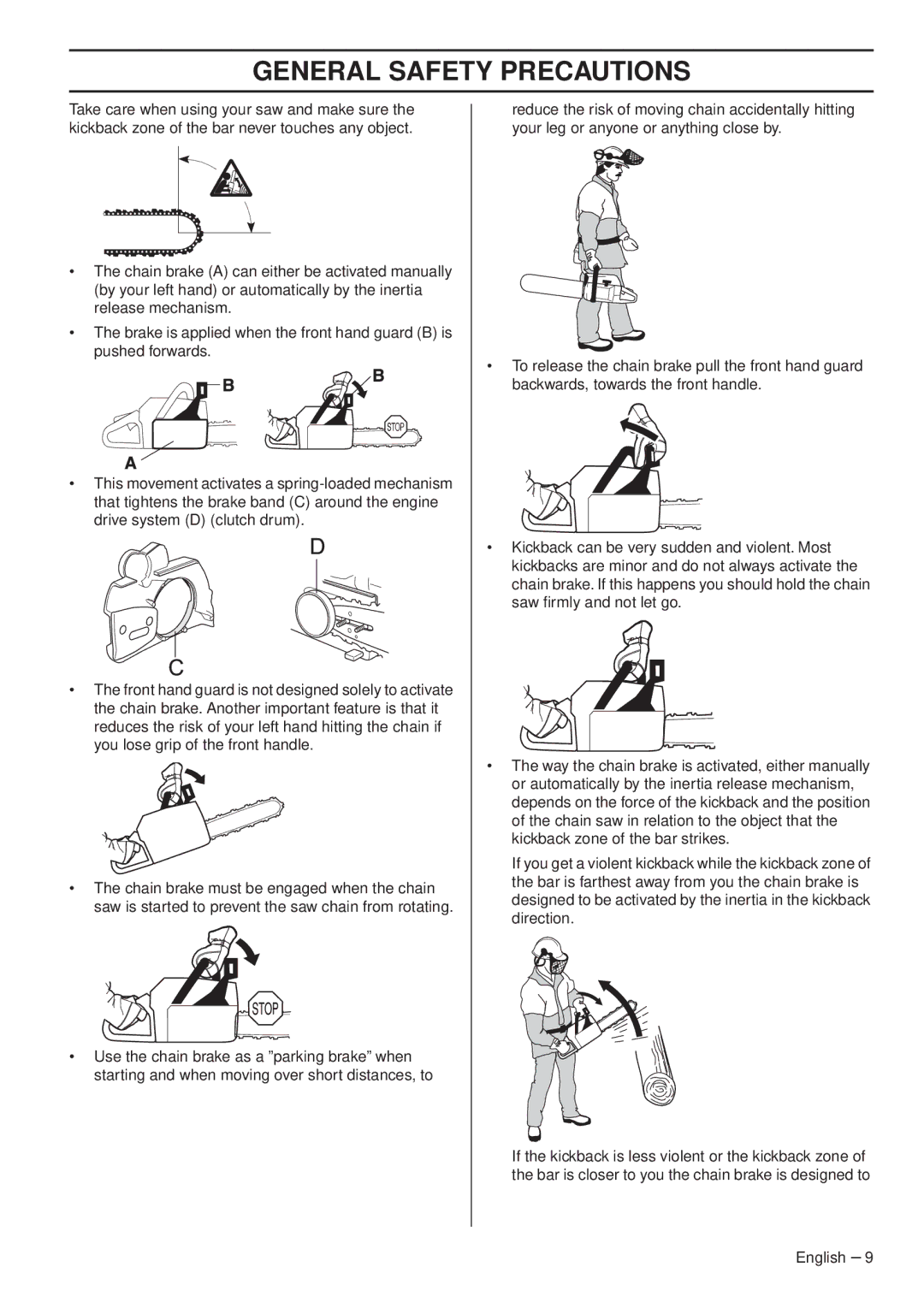 Husqvarna 357XPG E-tech, 359G E-tech, 357XP/XPG, 357XP E-tech, 359/G, 1153179-95 manual General Safety Precautions 