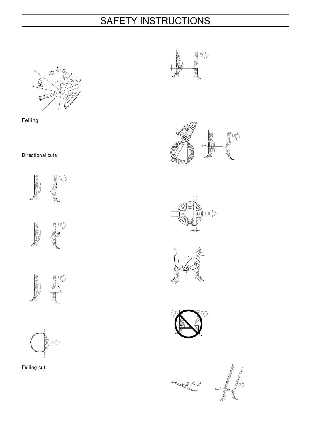 Husqvarna 372XP, 365 manual Directional cuts, Felling cut 