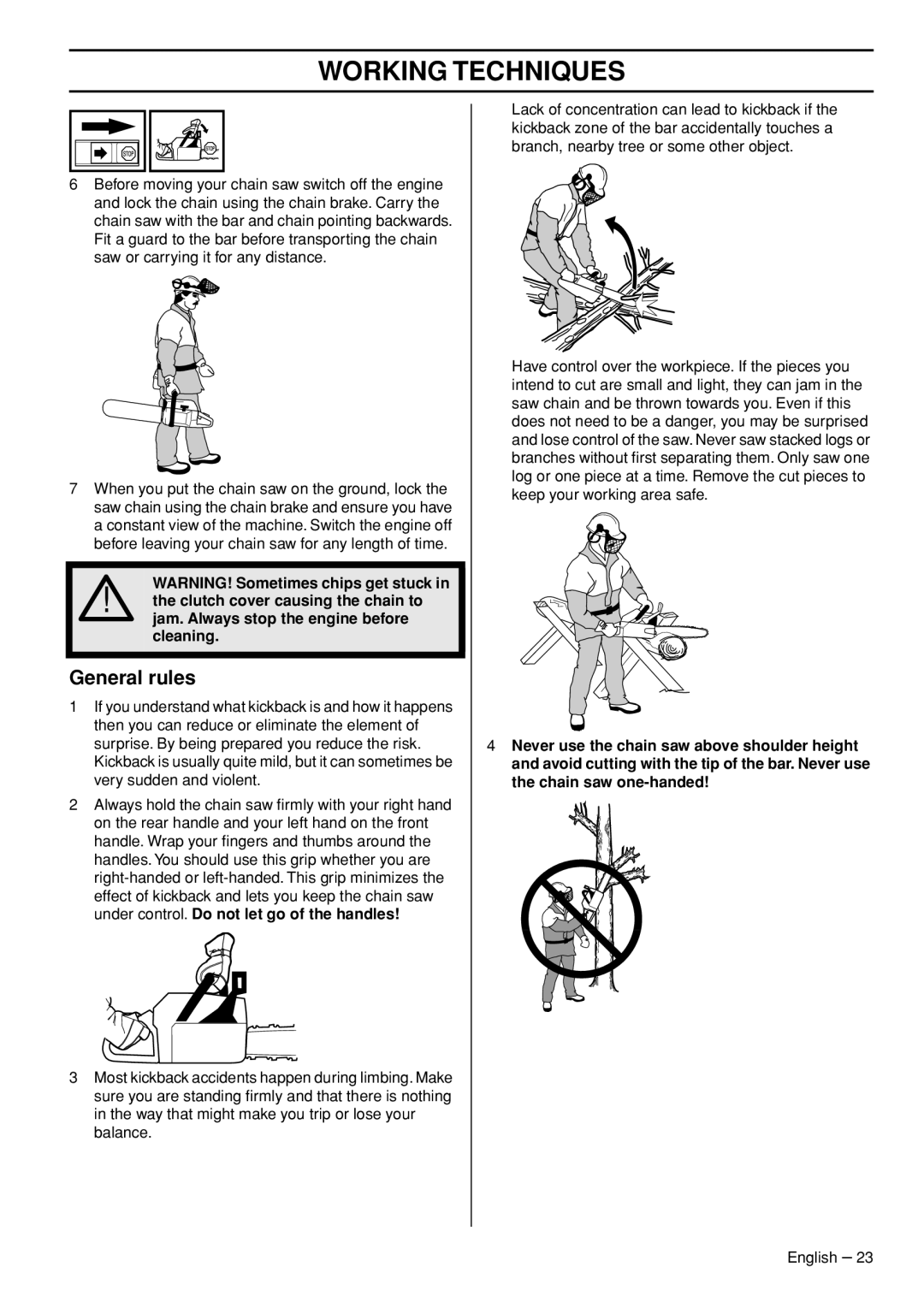 Husqvarna 372 XPG manual General rules 