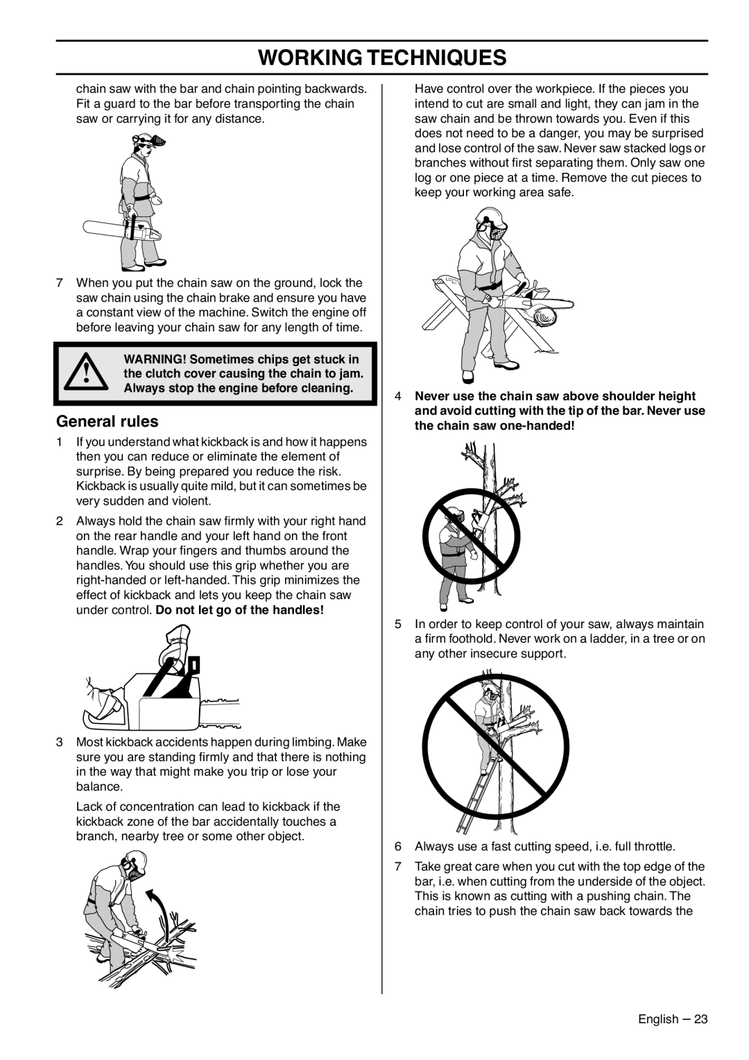 Husqvarna 1153176-95, 385XPG, 390XPG manual General rules 