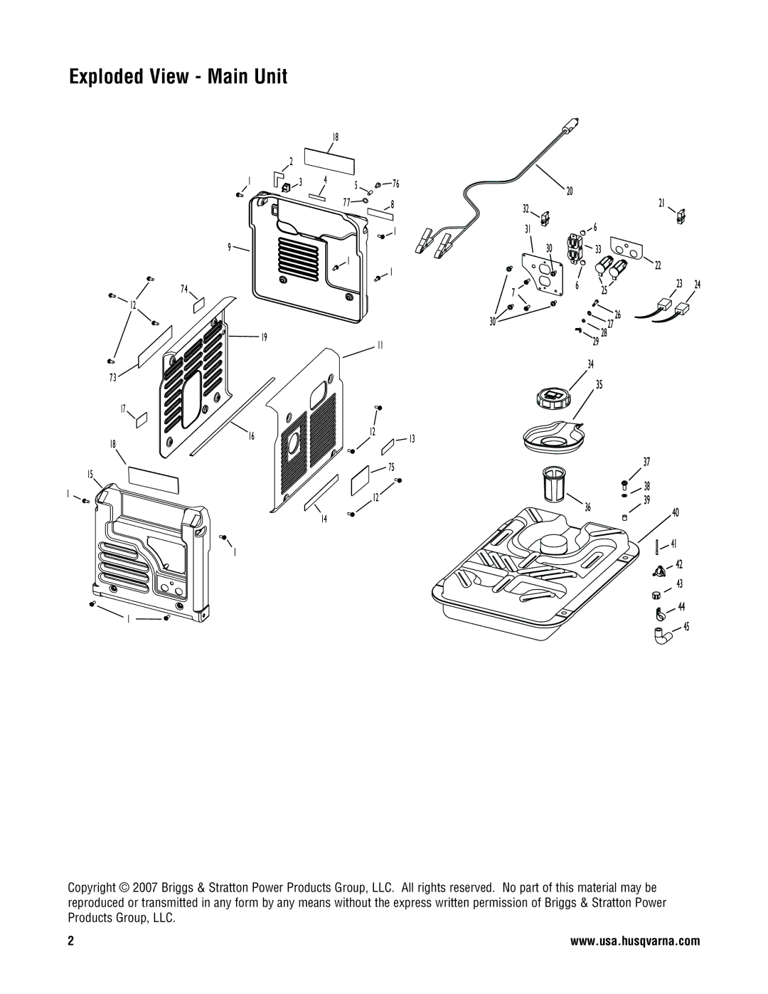 Husqvarna 420 GN manual Exploded View Main Unit 